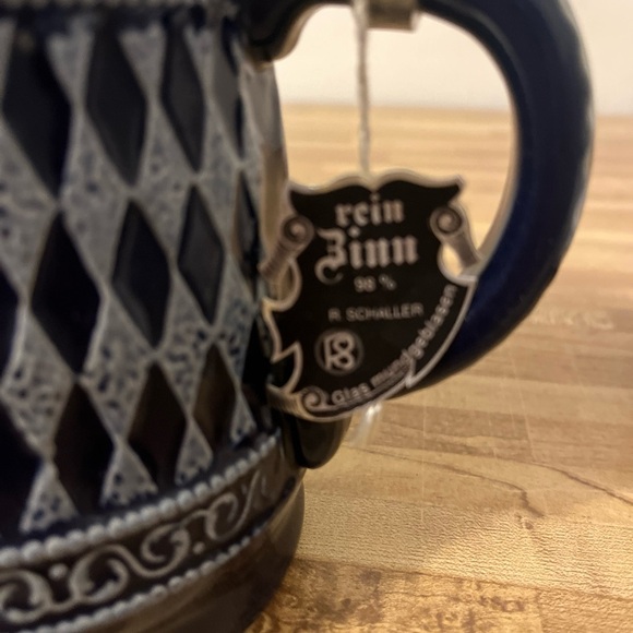 Rein Zinn Blue/white Ceramic Pewter Lid Beer Stein/Barware/Home Decor/Man Cave - Picture 6 of 9